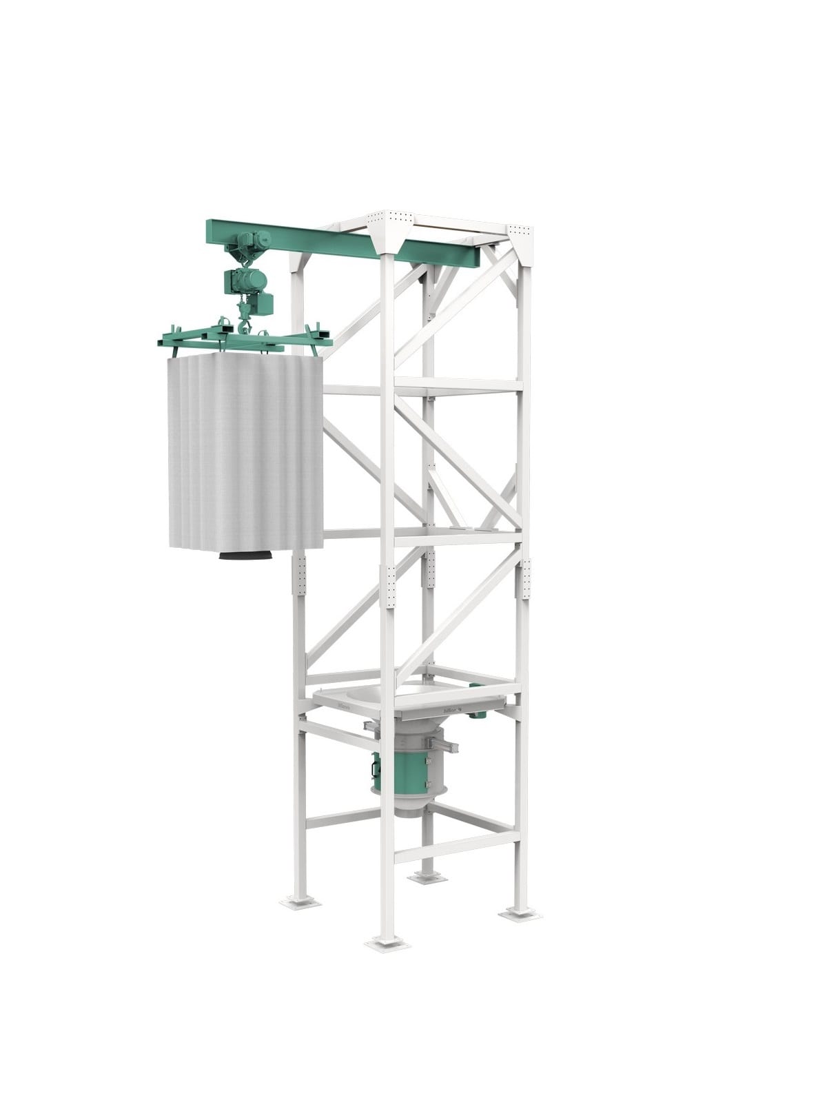 Bulk Bag Dischargher With Hoist Attachment