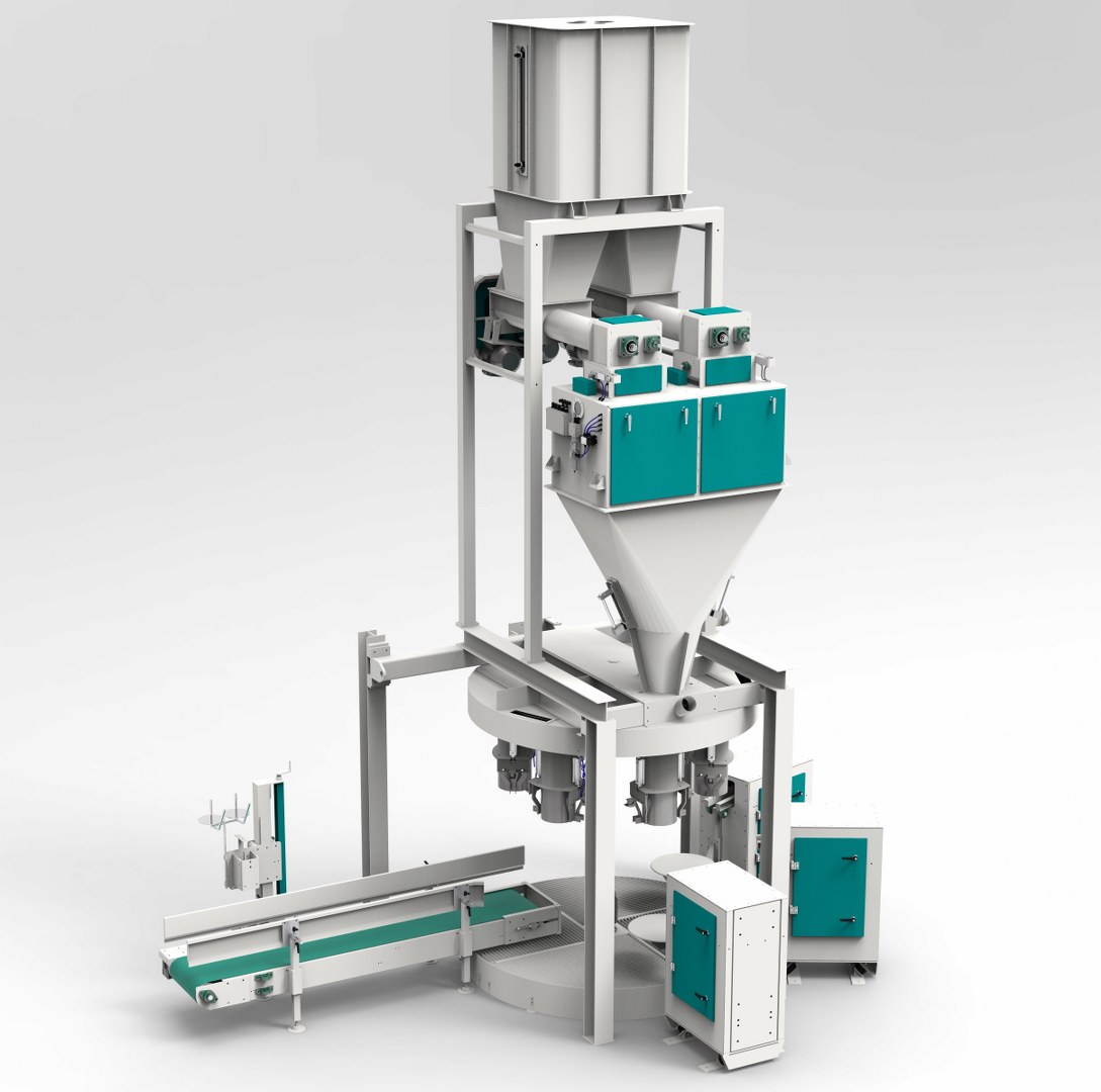 Altı İstasyonlu 25/50 Kg Karusel Paketleme Makinesi